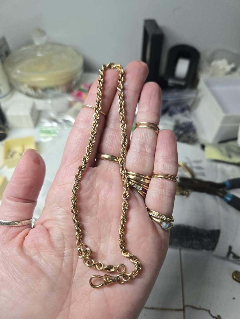 Vintage Gold Filled Rope Watch Chain Necklace - Classic Women’s Jewelry